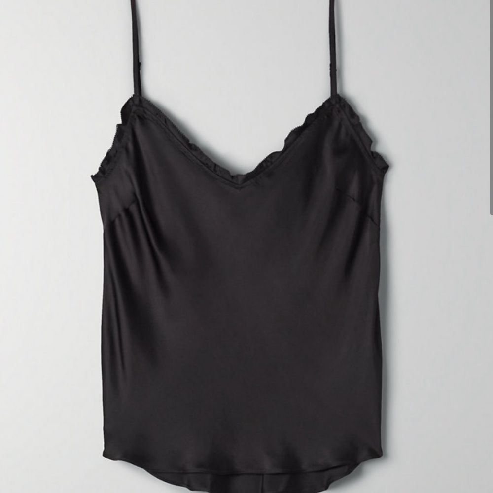 Aritzia - Wilfred Ruffle Tank (rich cognac)